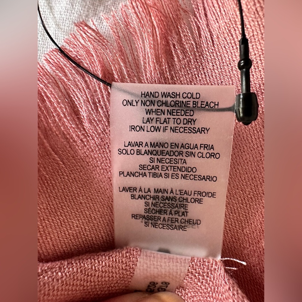 Calvin Klein Pink Silk Scarf Wrap - Picture 9 of 11